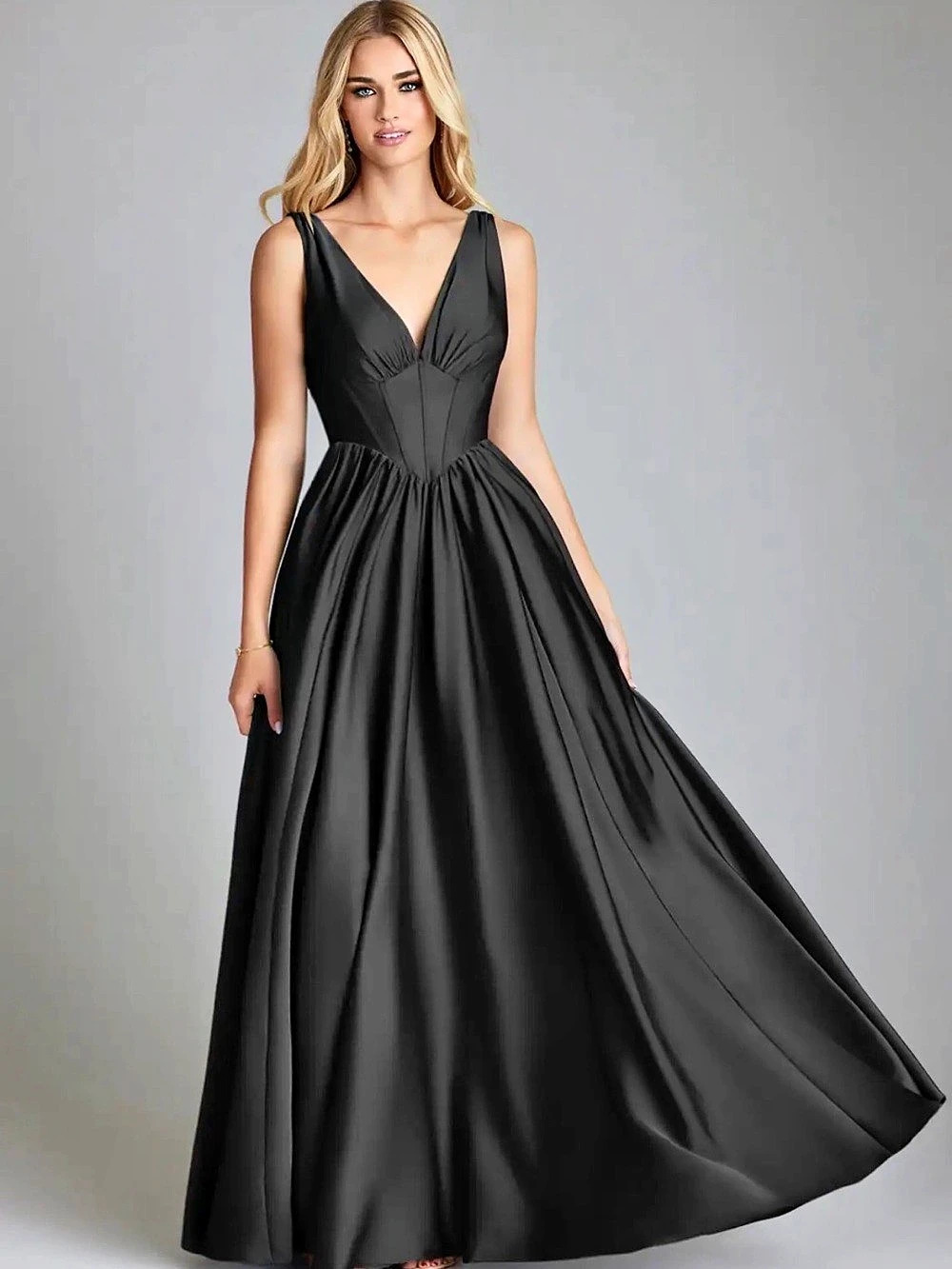 Azazie Black Bridesmaids Dress Size 22